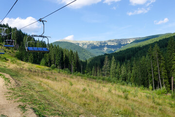 Сable car on mountain