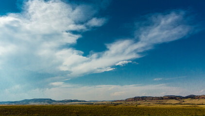 Northeast Wyoming seen from Interstate 90 during a summer day