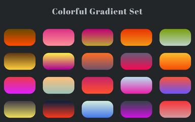 abstract gradient color set of vector modern buttons