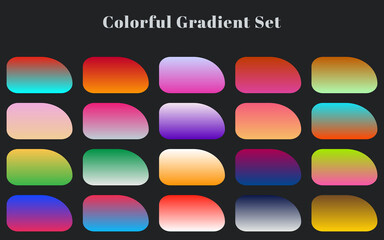 abstract gradient color set with different colors of multicolored squares
