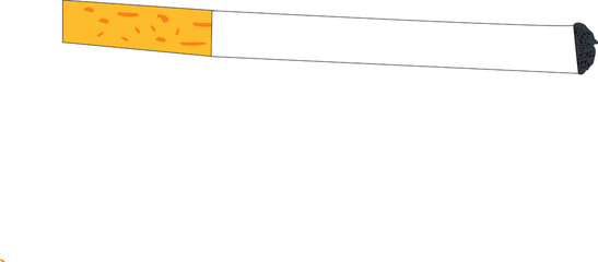 Cigarette isolated on the white background. Vector illustration 