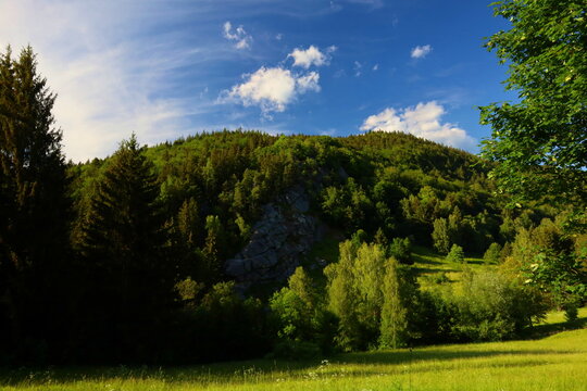 View of a nature reserve Pulcinske Skaly in Beskydy mountains, Czech Republic