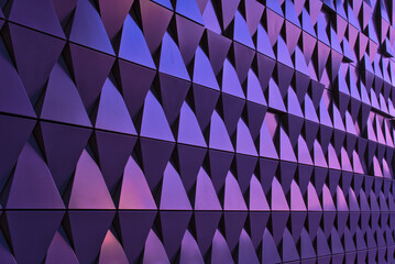 a violet metallic wall composed of triangles background
