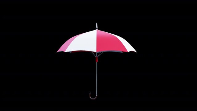 umbrella open and close animation with transparent background
