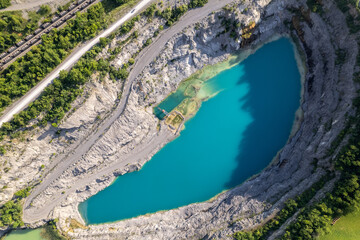 Blue Quarry with Green Fields