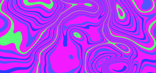 Retro 1960s-style wallpaper design in a psychedelic trippy mood. Ebru like marbling pattern.