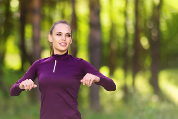 Healthy lifestyle. Morning exercises, warm-up, gymnastic