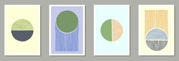 Fototapeta premium Painted elegant postcards vector collection.