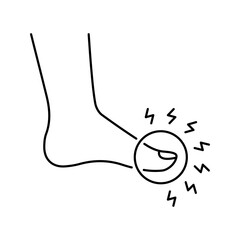 Foot finger pain illness icon