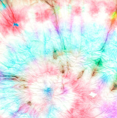 Red Psychedelic Kaleidoscope. Tiedye Round