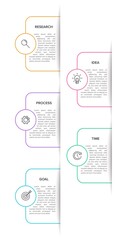 Vertical infographic design with icons and 5 options or steps. Thin line. Infographics business concept. Can be used for info graphics, flow charts, presentations, mobile web sites, printed materials.