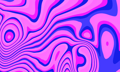 Trippy glitch background in style of psychedelic 60s and 70s parties with bright acidic rainbow colors and a winding geometric wavy pattern.
