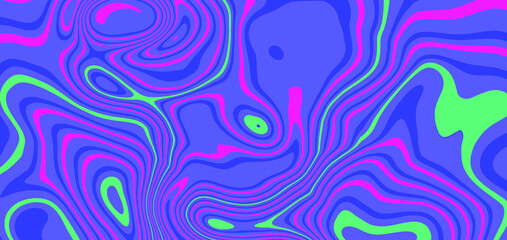 Op-art acidic background with distorted texture in neon colors. Concept of hallucinations and visions.