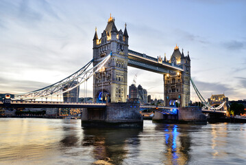Tower Bridge - a drawbridge in London, UK. - obrazy, fototapety, plakaty