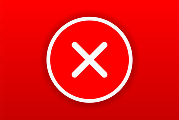 X icon. No symbol. Checkmark and cross icon. False icon. Red deny sign. 3d art vector color icon for mobile apps, websites, presentation, UI UX.