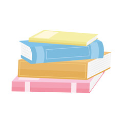 colorful books stack