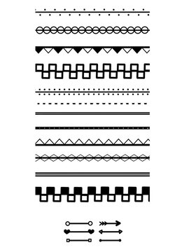 18x Linien / Striche - Set - Unterstreichen - Seiten und Texte gestalten - Sketchnotes Doodles 