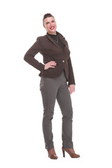 Full body young woman in casual clothes, relaxed pose,