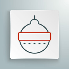 Line Christmas ball icon isolated on white background. Merry Christmas and Happy New Year. Colorful outline concept. Vector