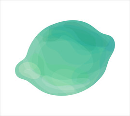 A whole single lime green in watercolor style. Isolated vector illustration.