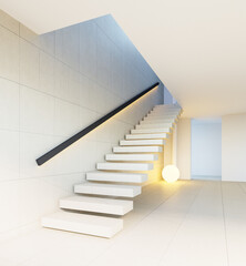 Modern stair interior - 3D rendering