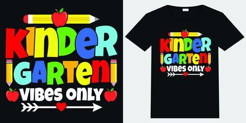 kindergarten vibes only T-shirt Design - obrazy, fototapety, plakaty