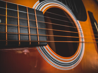 acoustic guitar close up