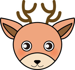 可愛い鹿の顔アイコン