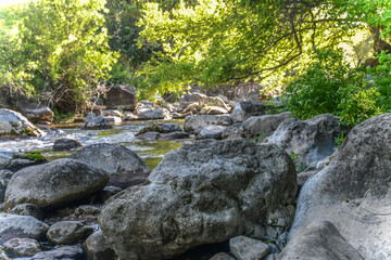 River rocks in  Logan Canyon, Cache Valley, Utah © Claire
