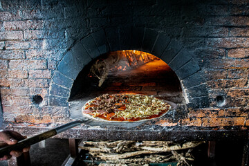 Pizza a la leña
