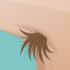 funny cartoon illustration of armpit hair