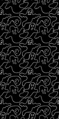 Fototapeta na wymiar Halloween seamless pattern for background, textile and wrapping paper. Vector illustration.