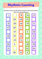 Rhythmic counting and addition activities for kids.