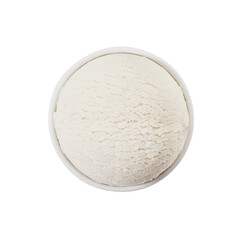 vanilla ice cream ball isolated on white background