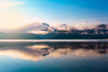 Mountain Lake Reflection In New Mexico USA