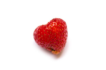 red fresh strawberry on white background