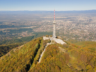 Obraz premium Aerial view of Vitosha Mountain at Kopititoto area, Bulgaria