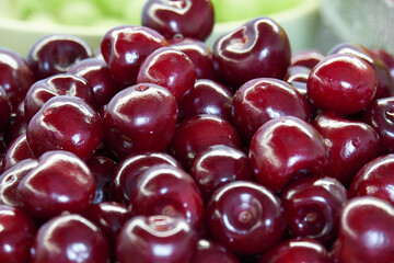 ripe cherries in a bowl