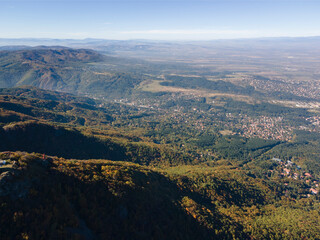 Fototapeta na wymiar Aerial view of Vitosha Mountain at Kopititoto area, Bulgaria