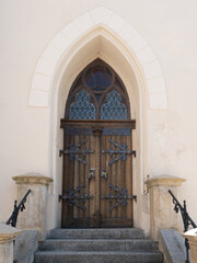 Entrance portal of St. Margaret's Church in Kasperské Hory.
