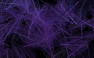 Dark Purple vector abstract design with leaves.