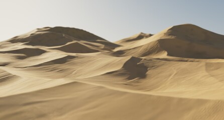 Empty Hot Sahara Desert, Sand Dune © RareStock