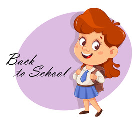 Cute schoolgirl with backpack