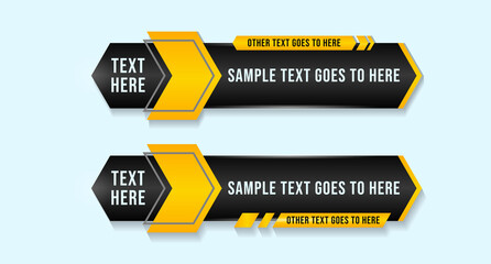 editable modern Lower third set Header title set template design for Video headline title TV news banner. Lower third layout. TV information bar.