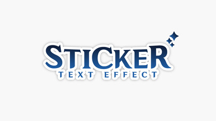 blue sticker editable text effect