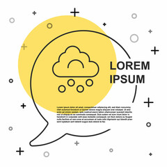 Black line Hail cloud icon isolated on white background. Random dynamic shapes. Vector