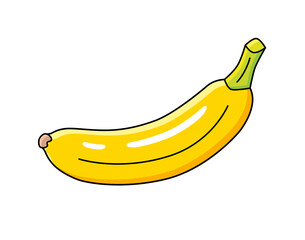 Yellow banana fruit isolated cartoon vector