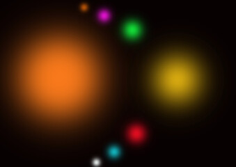 Abstract solar system. astronomy in the dark sky