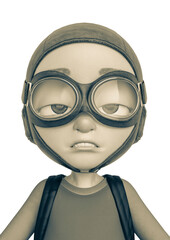 little boy cartoon bored expression
