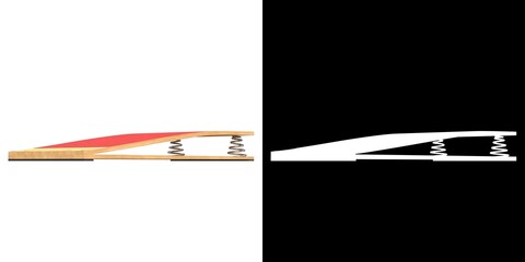 3D rendering illustration of a gymnastics springboard